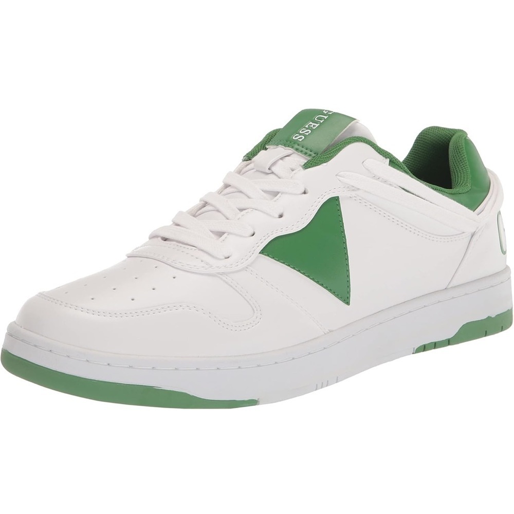 New Guess Men's White and Green Sneakers Sz 11
